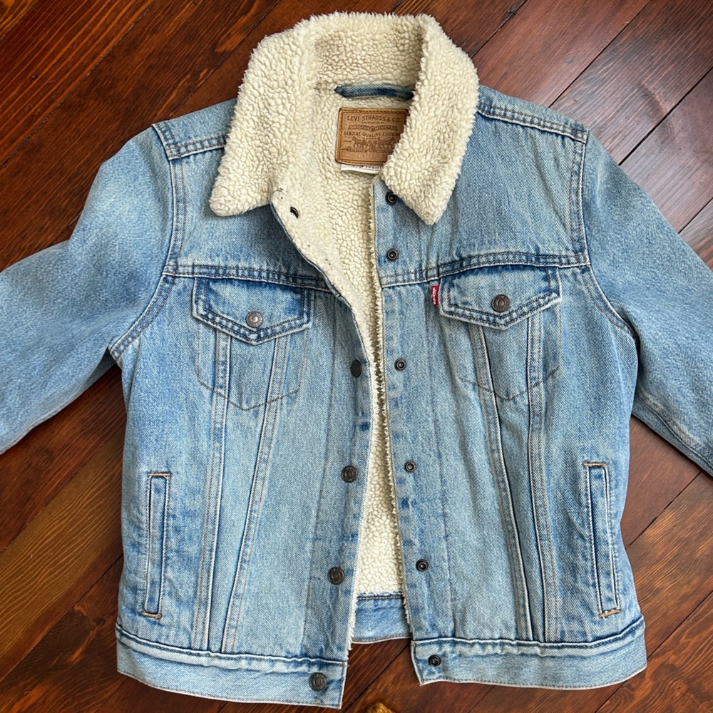 Levi's Light Blue Denim Jacket with Sherpa Lining